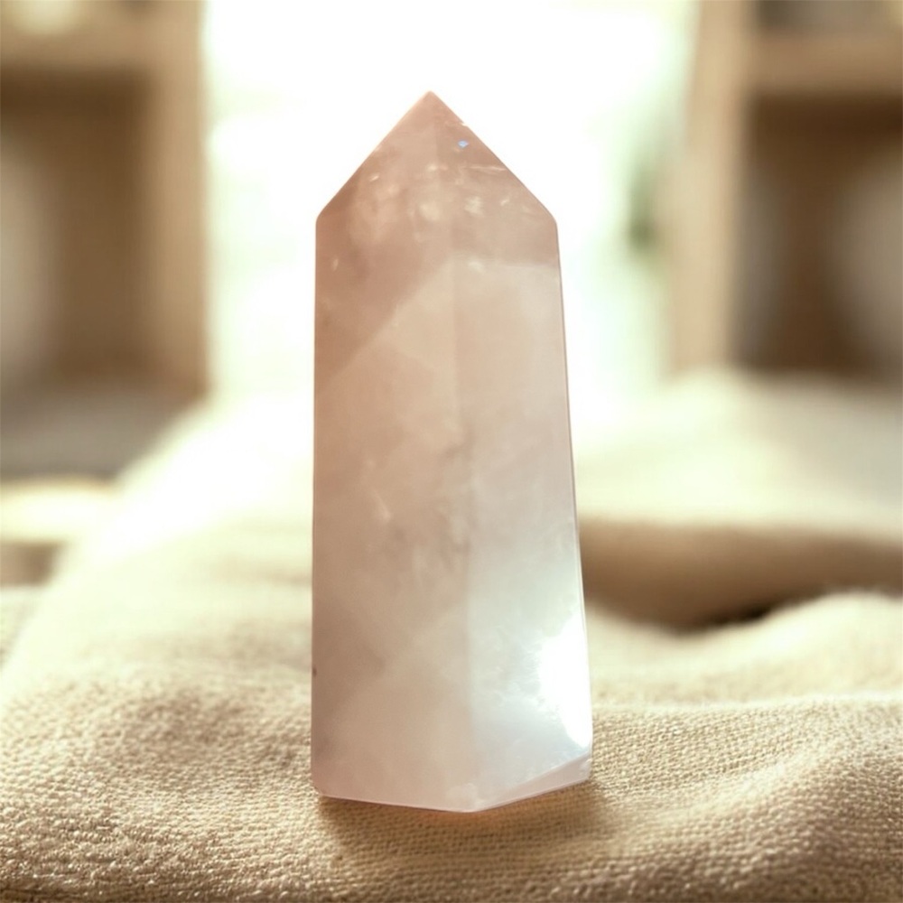 2 Polished Rose Quartz Crystal Point - Soft Pink